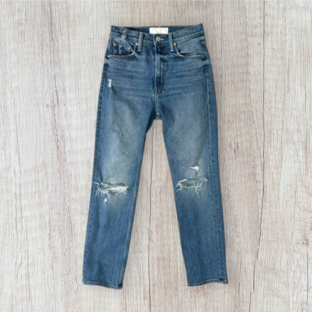 Mother The Tomcat Jeans Womens 26 High-Rise Distressed Ankle